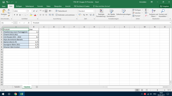 Tabelle 2 - (Microsoft Excel, Office)