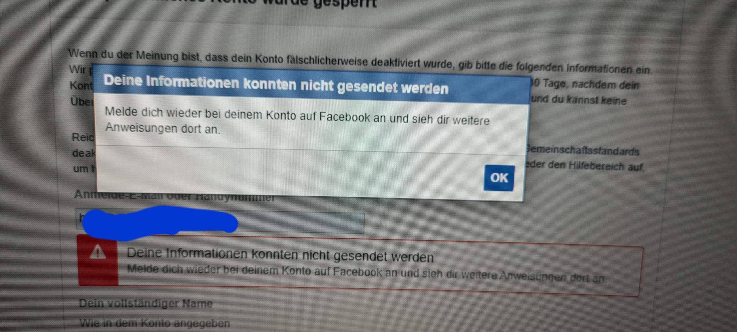 Facebook Account Gesperrt. Alte Nummer Beim Sicherheitscheck.. Brauche ...