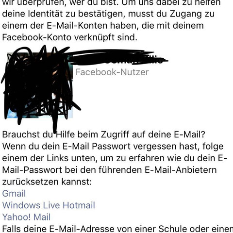 facebook email und passwort vergessen