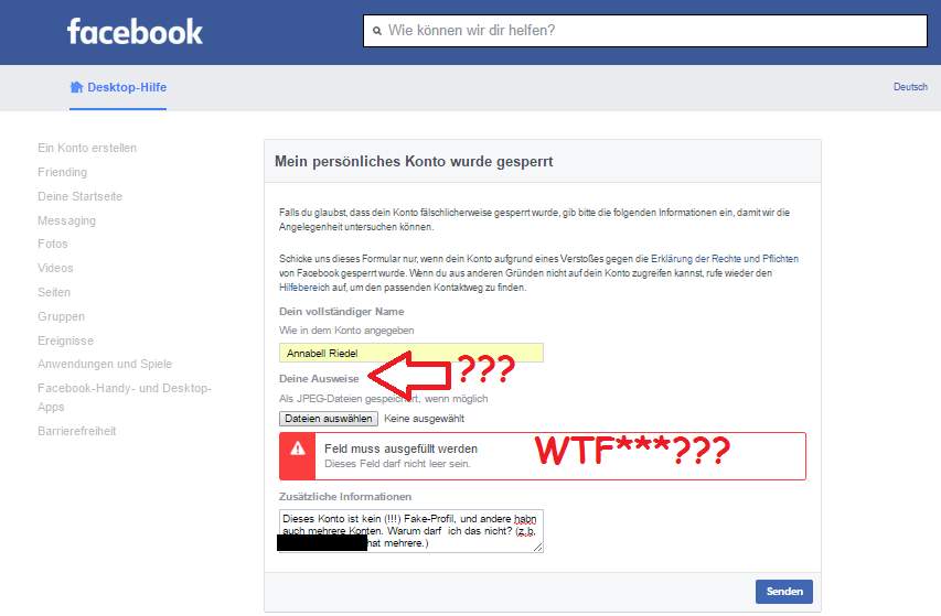 Facebook will meinen AUSWEIS sehen, nur weil mein Konto angeblich FAKE IST ? Hackt es bei denen