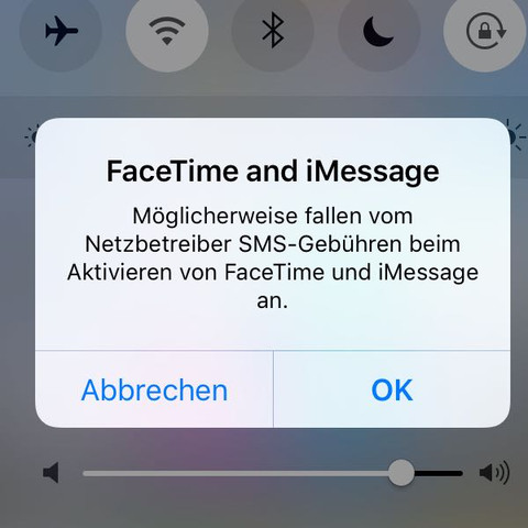 "FaceTime and iMessage"-Warnhinweis - (Internet, iPhone, Apple)