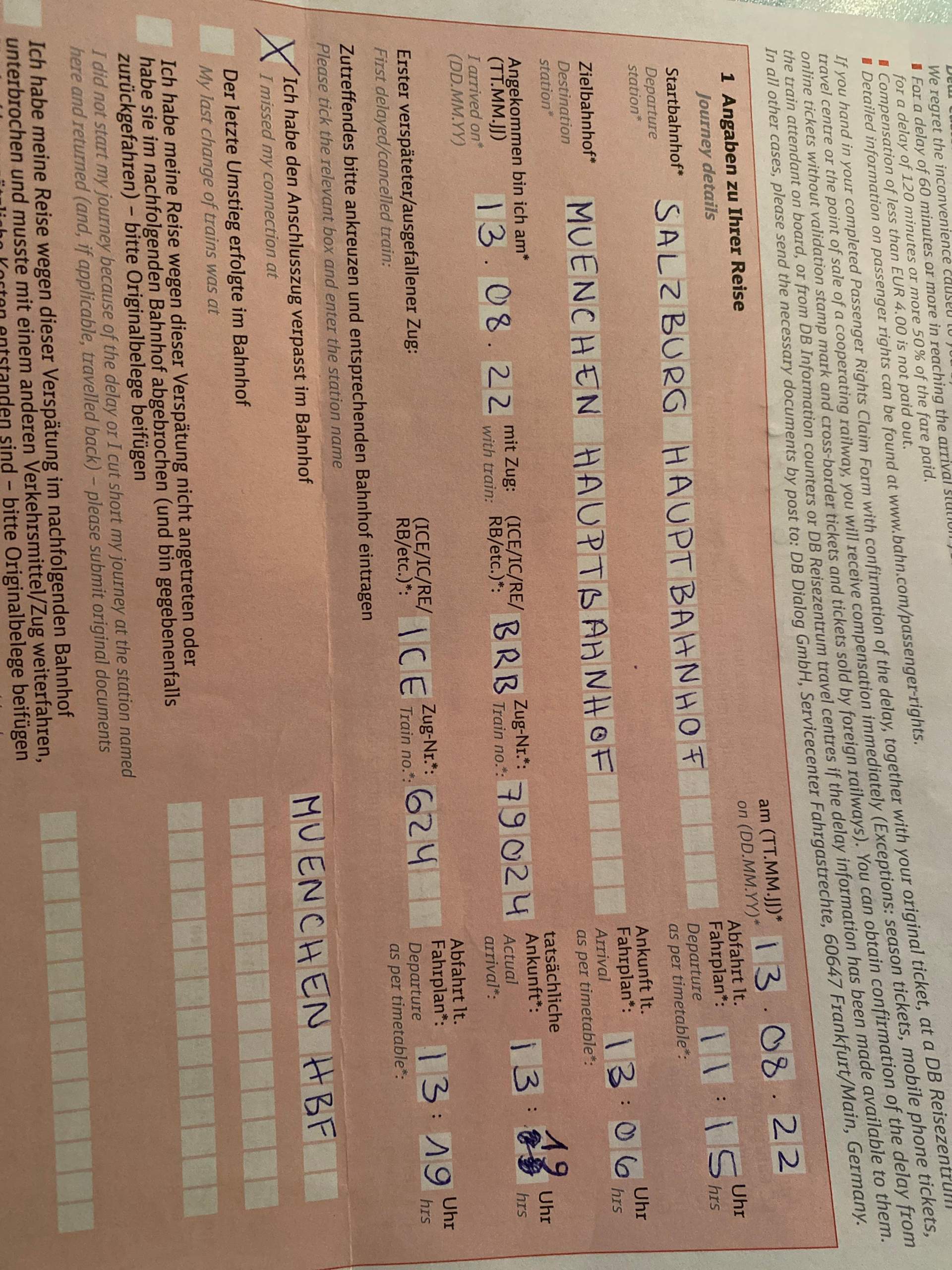 Fahrgastrechte Formular Richtig Ausfüllen? (Bahn, Ticket, Zug)