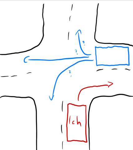 Fahrprüfung Rechts vor links beim rechts Abbiegen? (Straßenverkehr