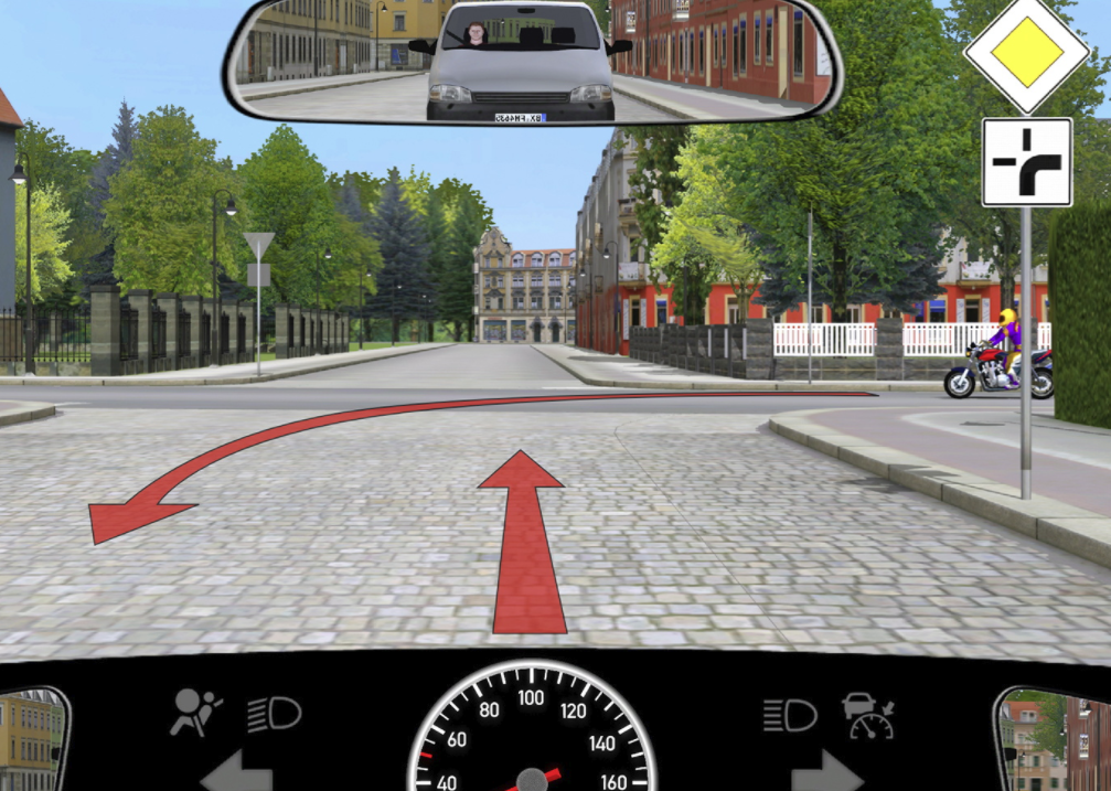 Fahrschule: Gilt in dieser Situation Vorfahrt für mich oder rechts vor