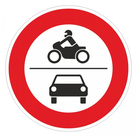 Schild: Verbot für Kraftfahrzeuge - (Versicherung, Verkehr, Straße)
