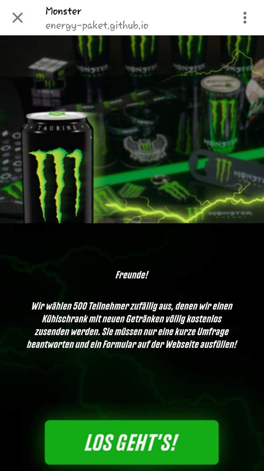 Fake Monster Energy Gewinnspiel? Instagram, Energy Drink)