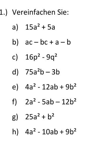 Aufgabe 1 - (Schule, Mathe, Hausaufgaben)