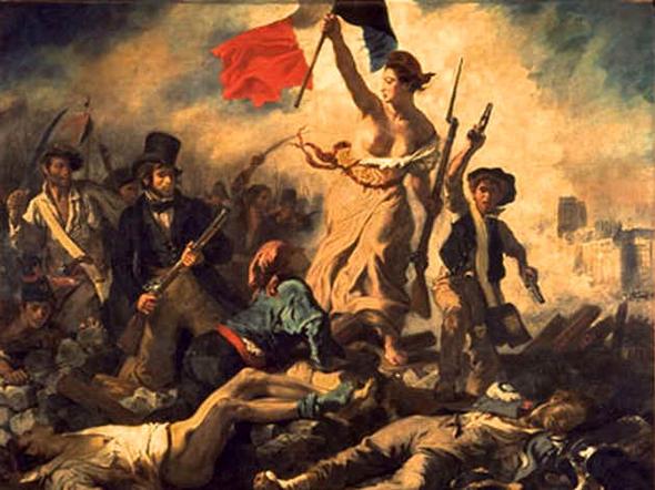 Die Freiheit führt das Volk, Eugène Delacroix - (Schule, Bilder, Kunst)