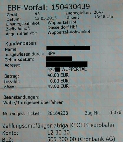Ticket  - (Recht, Bahn, Kontrolle)