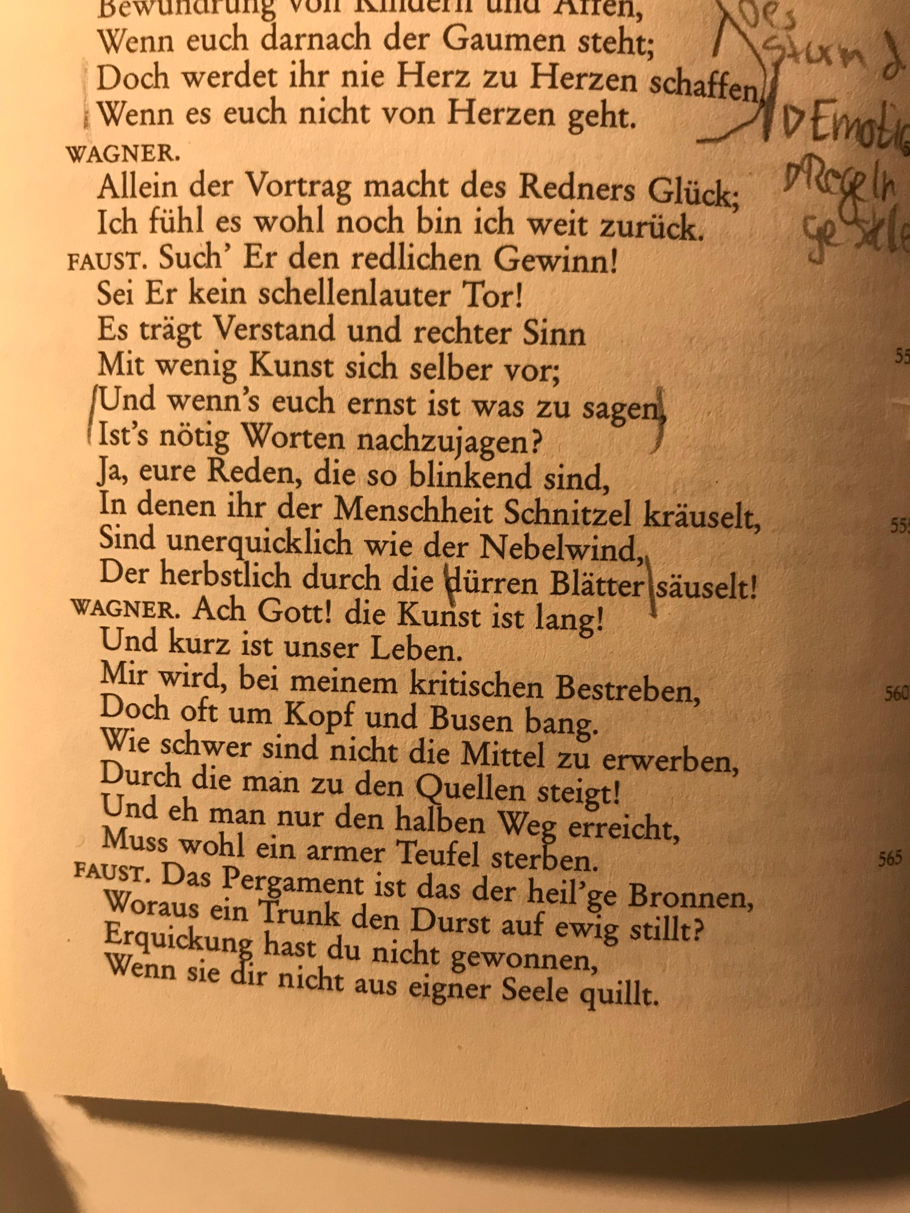 Faust Was Sagt Mir Dieser Szenenausschnitt Schule Deutsch Gymnasium