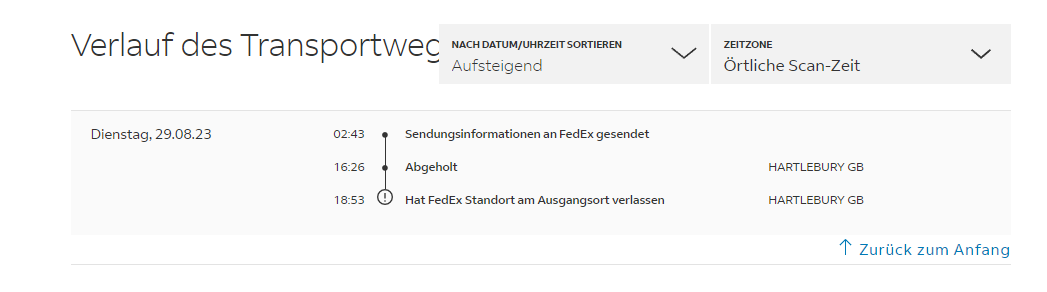 Dauer überweisung England Nach Deutschland FedEx England nach Deutschland 2 Monate? (Post, Paket, Ausland)