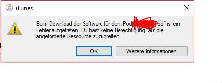 Fehler beim Ipod zurücksetzen? (Computer, Technik, Apple)