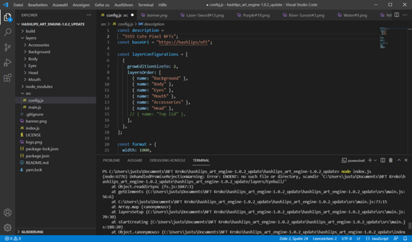 Fehler in Visual Studio Code?