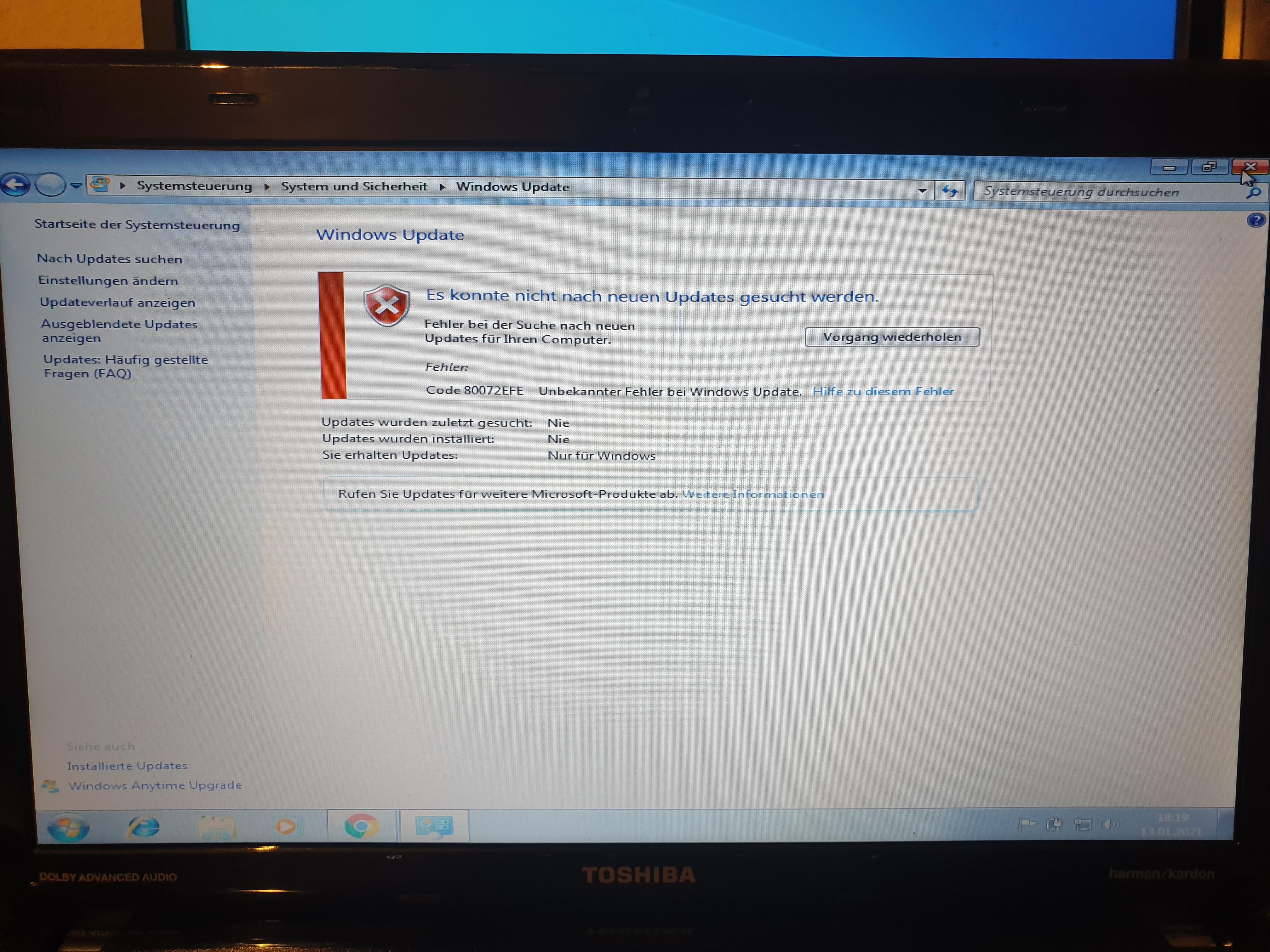 Fehler Windows Update Computer Pc Technik