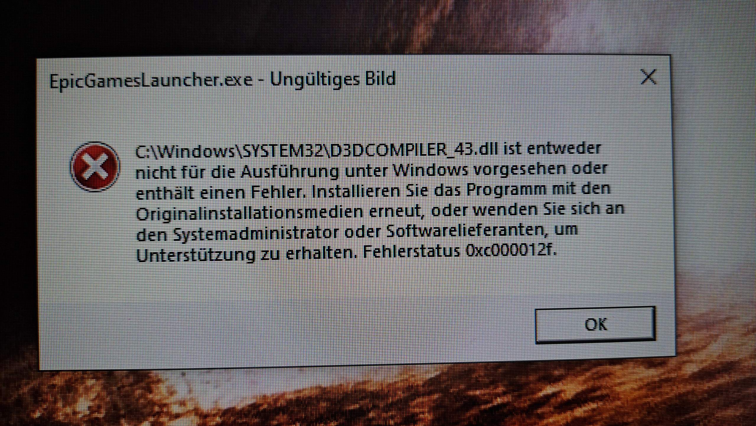 Fehlercode 0xc00012f Wenn Ich Epic Games Launcher Starten Will PC