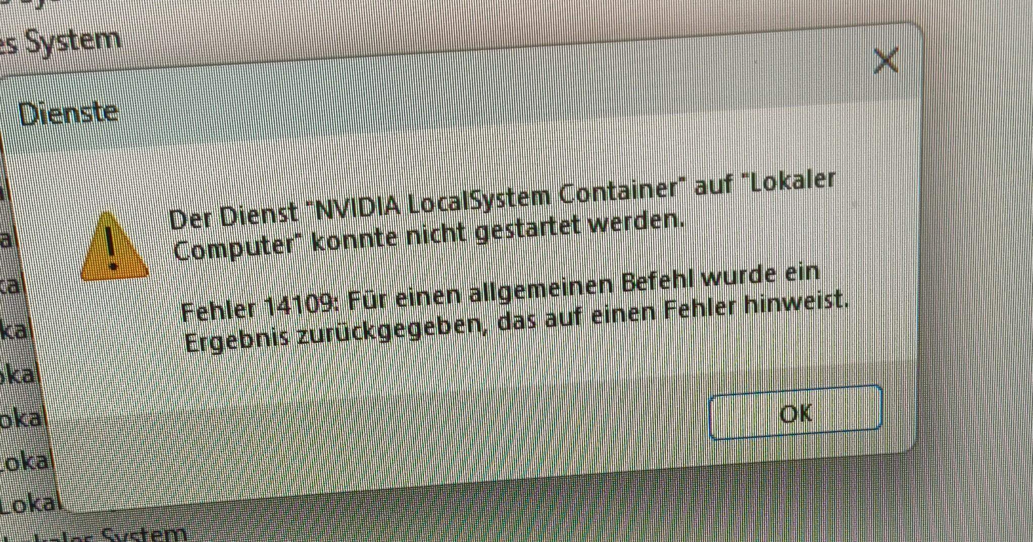 Fehlercode 14109 Nvidia App geht nicht? (Software, PCProblem, Windows 11)