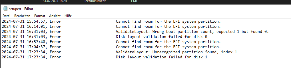 fehlercodes von mbr zu gpt? (Windows, Windows 10, IT)