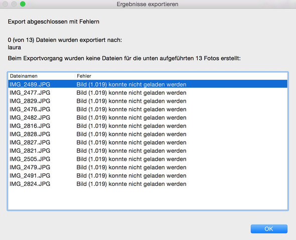 Fehlermeldung Bei Export Von Iphotos In Den Finder Apple Fehler Mac