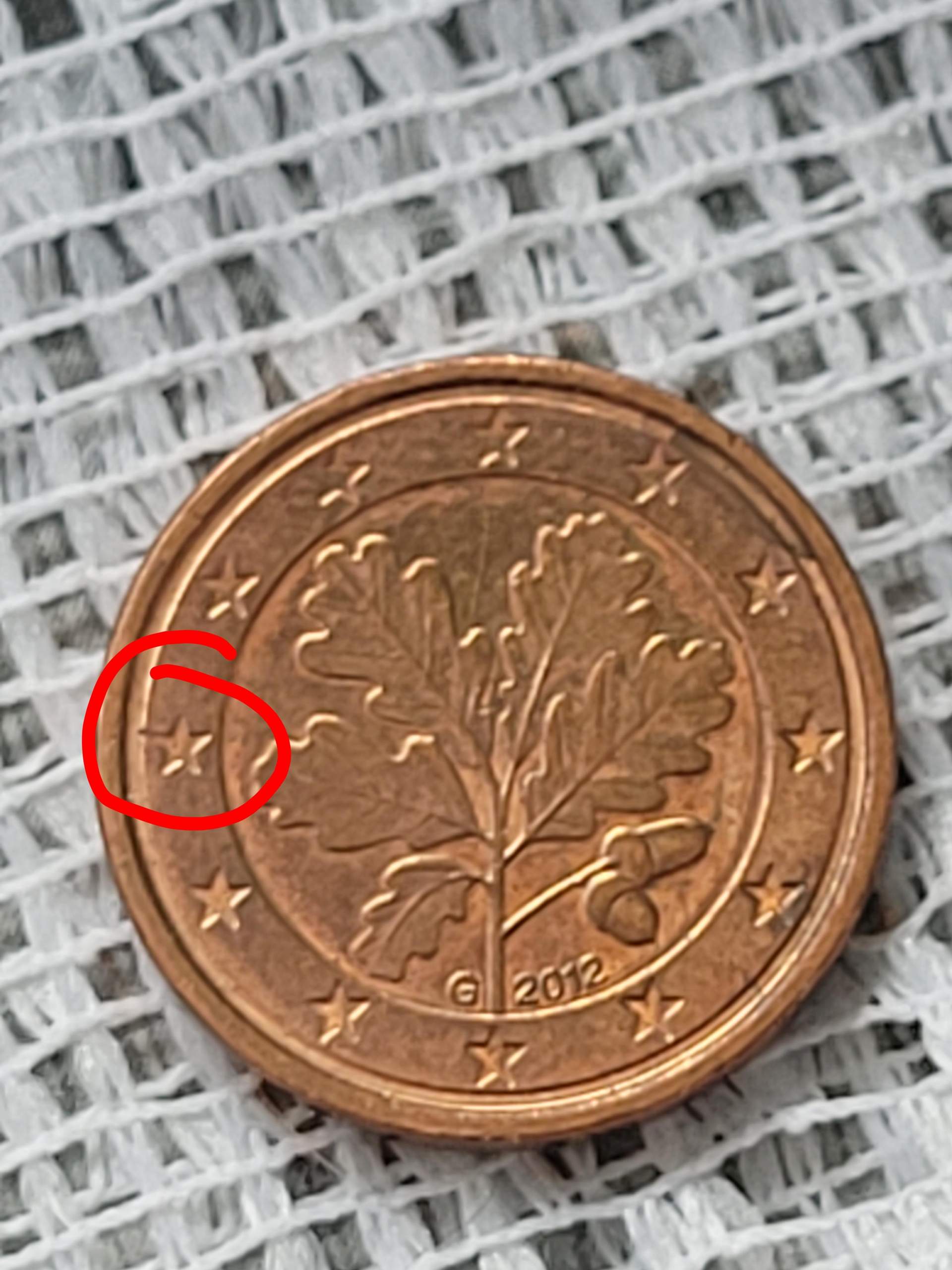 Fehlprägung auf 1 Cent Münze? (Geld, Wert, Euro)