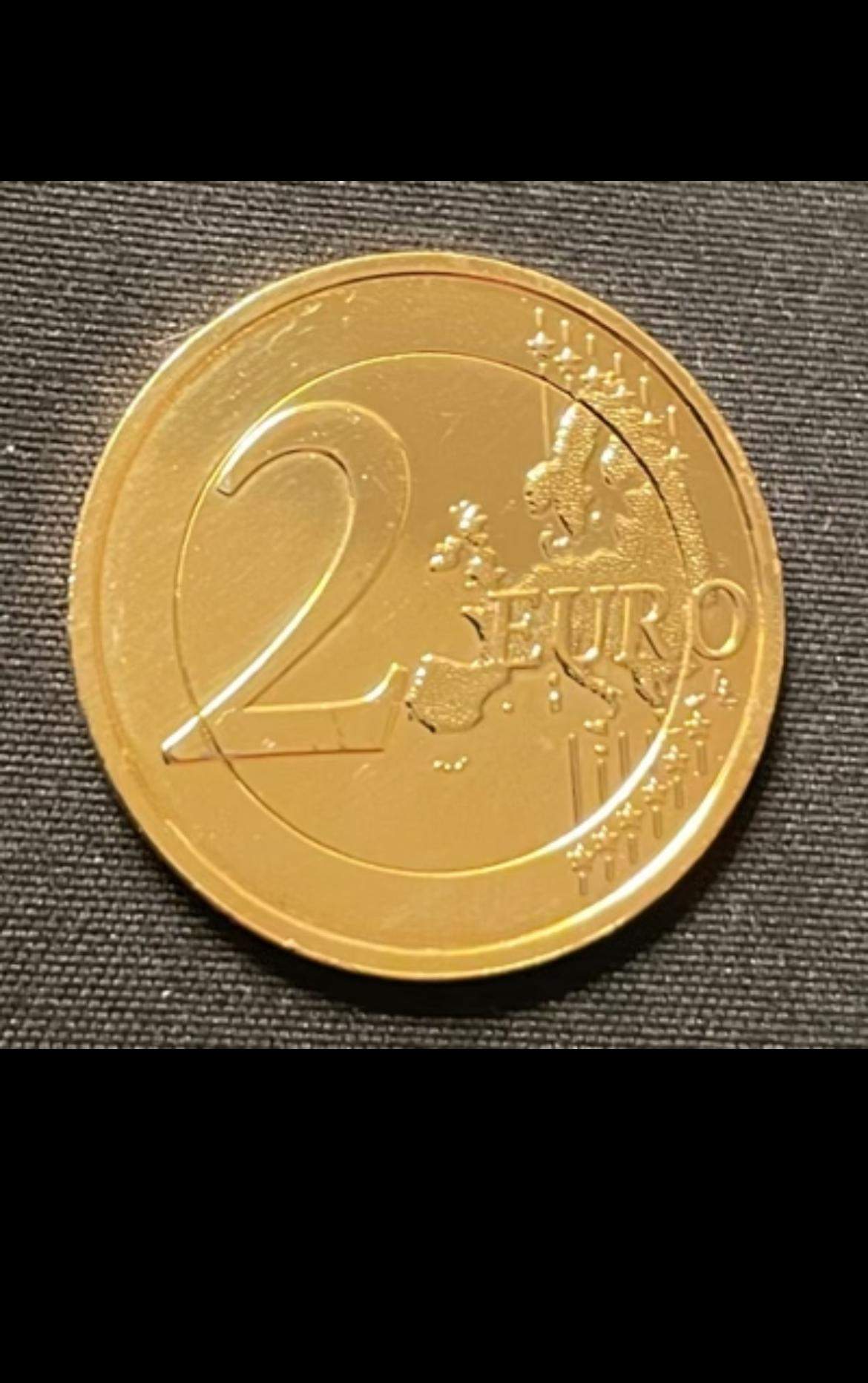 Vergoldete 2 Euro store Münze,sehr selten