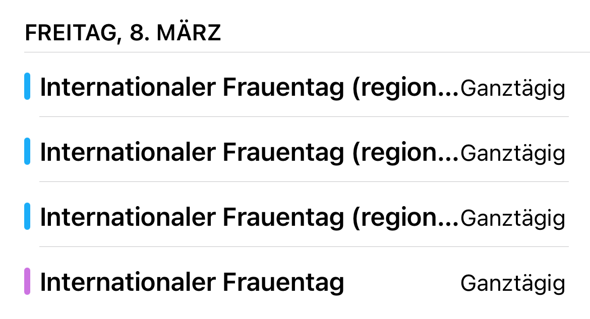Feiertage werden im Kalender doppelt angezeigt? (Apple, iPhone, App)
