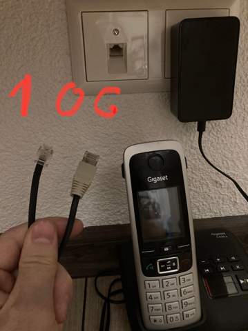 Festnetz vom Router (FritzBox) über Kabel (RJ11/Telefon auf RJ45/LAN ...