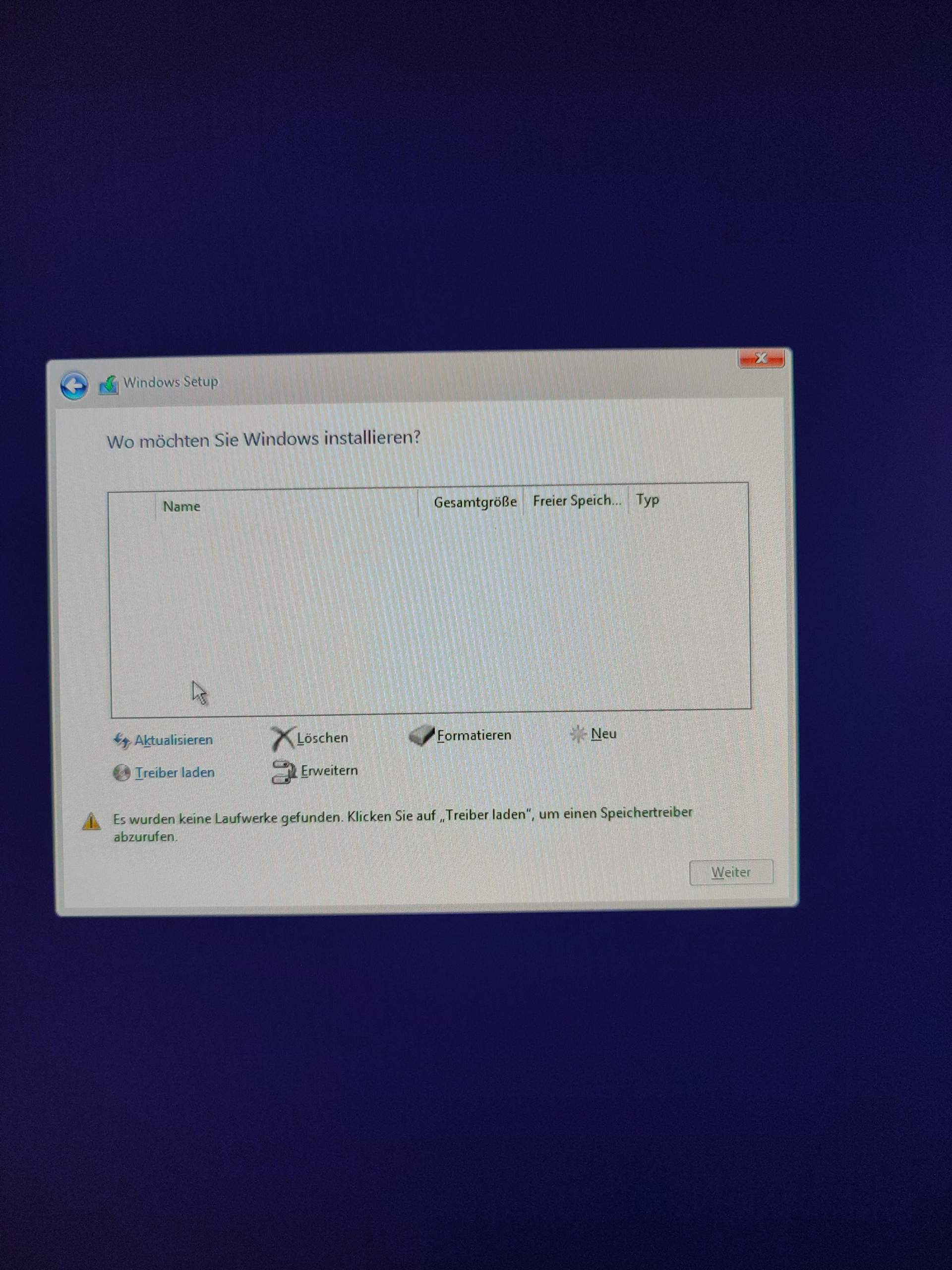 Festplatte wird bei Windows 11 installation nicht erkannt? (Microsoft, booten)