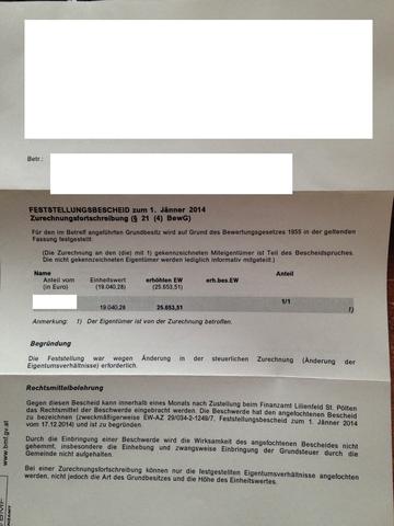 Feststellungsbescheid? (Haus) (Finanzamt)