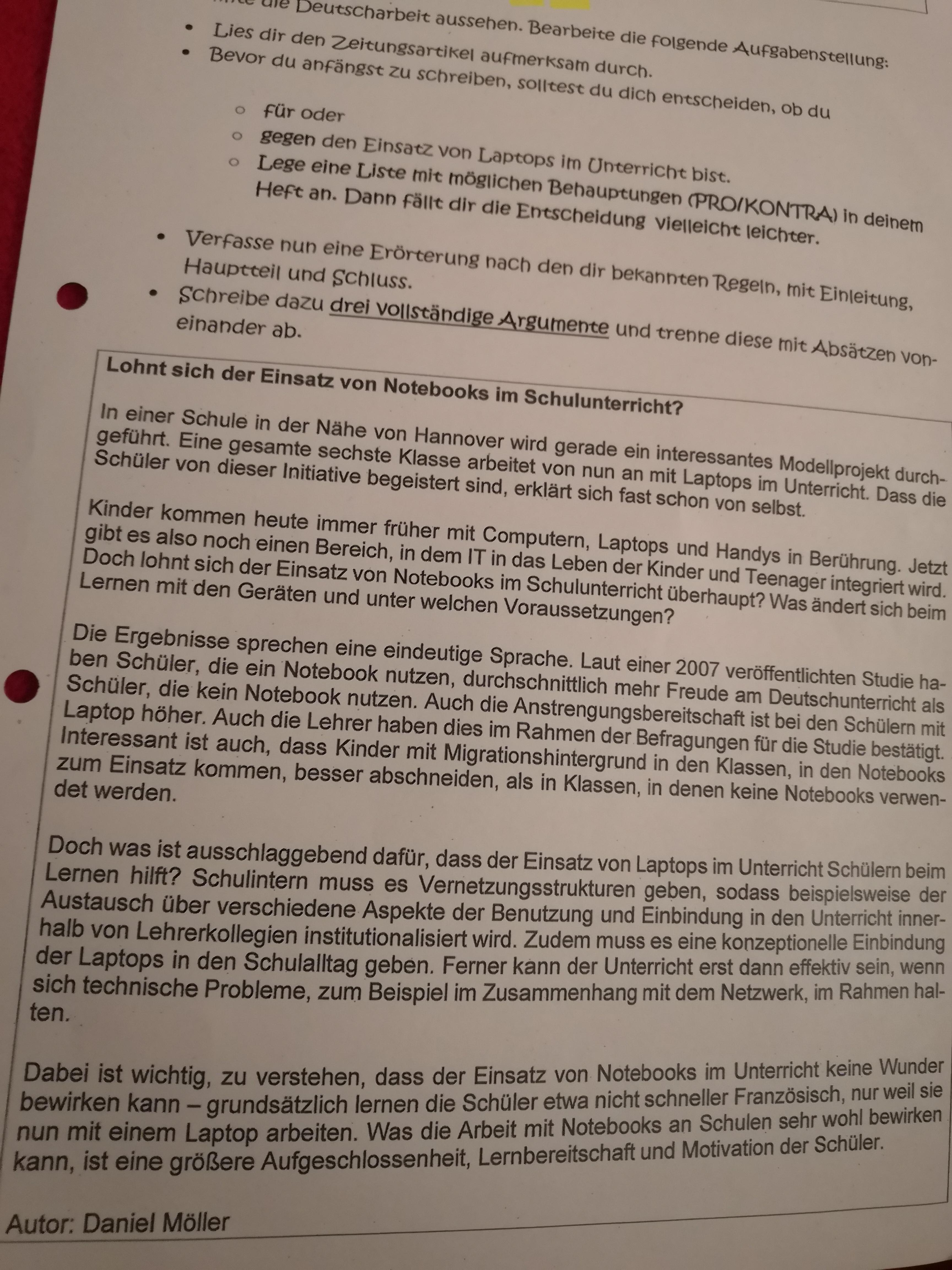 Ffrage Zur Erorterung Schule Deutsch Aufsatz