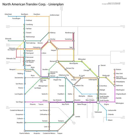 Netzplan Nordamerika - (Grafik, GIMP, Paint)
