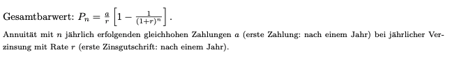 Finanzmathe Barwert Formel? (Schule, Mathematik, Universität)