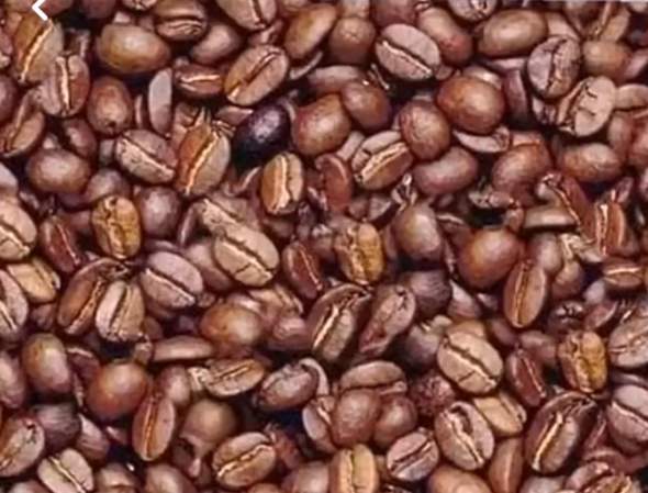 Findest du das Gesicht in den ganzen Kaffee Bohnen?