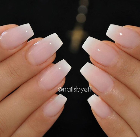 ombre french nails - (Frauen, Nägel, Hand)