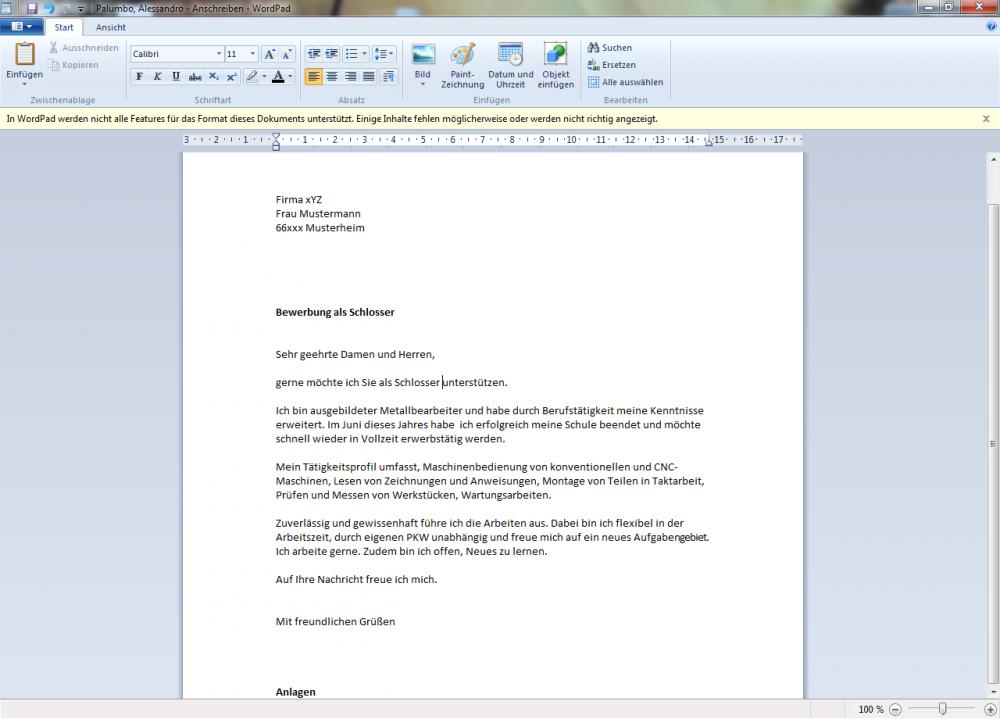 Firmen Anschreiben aussagekräftig? (Bewerbung)