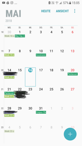 Fixe Termine löschen? (Kalender)
