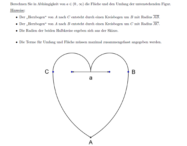 Fläche und Umfang einer Herzförmigen Figur berechnen ...