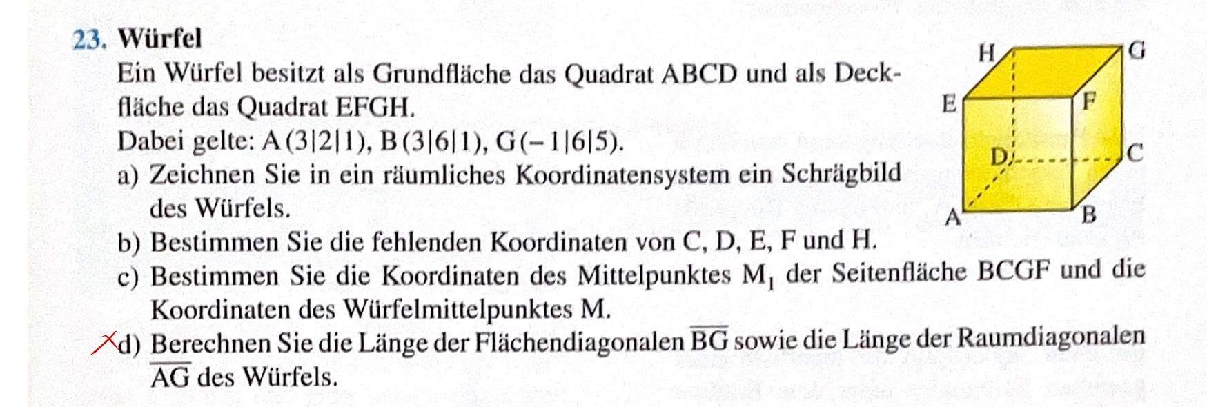 Zeichen Für Die Länge Eines Vokals Flächendiagonale räumliches Koordinatensystem? (rechnen, Funktion