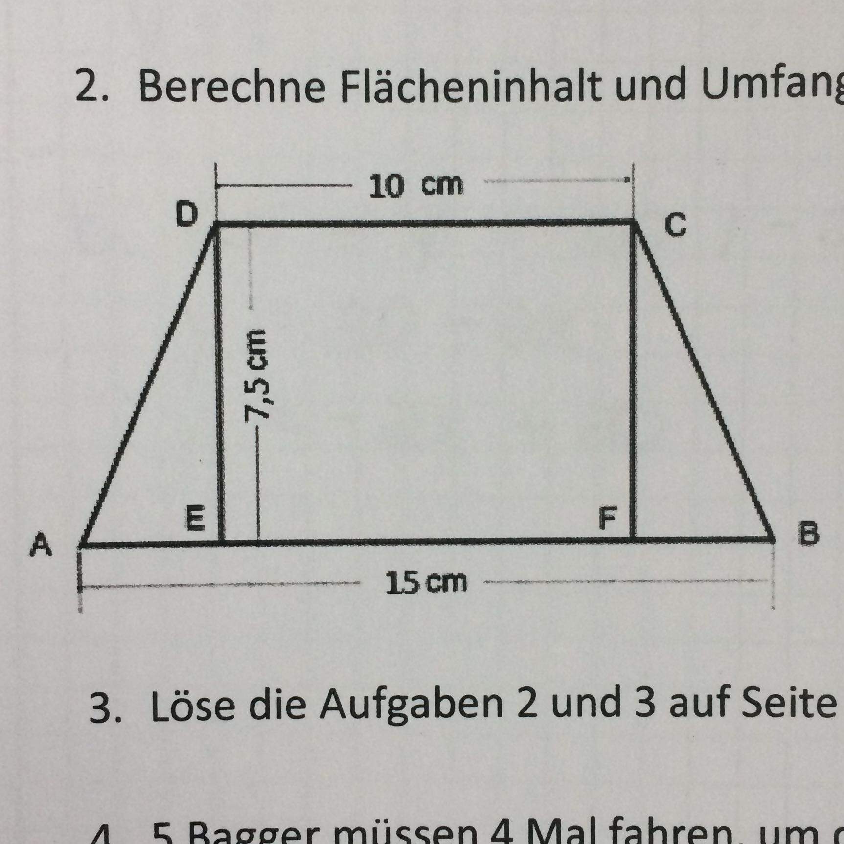 Flächeninhalt und Umfang vom Trapez? (Schule, Mathematik, rechnen)