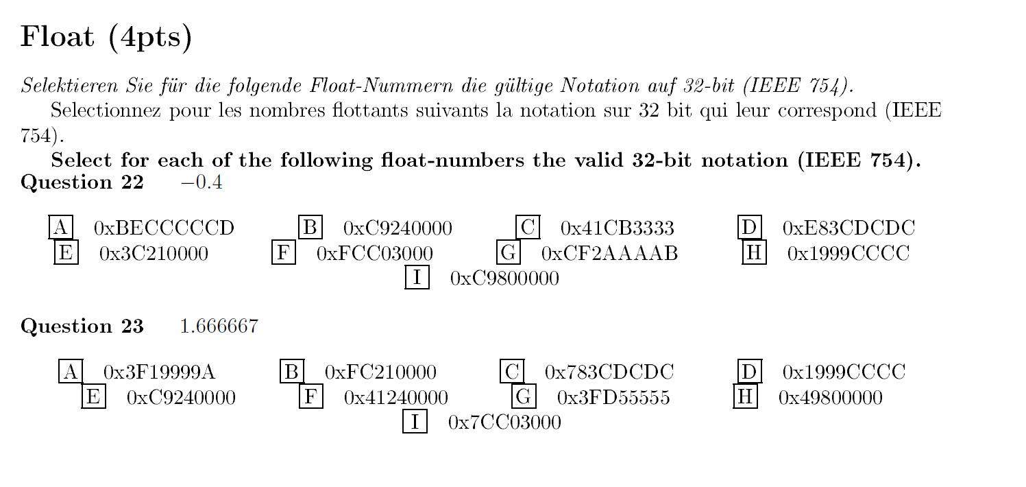 float number aufgabe wie?IEEE 754? (Computer, programmieren, Informatik)