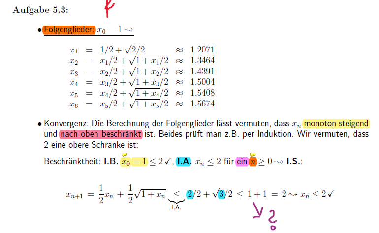 Folgenglieder rekursive Folge bestimmen? (Funktion, Folgen, Mathematiker)