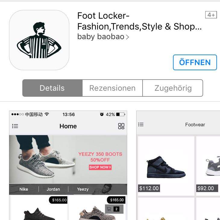 Footlocker App? (Apple, Schuhe, Amerika)