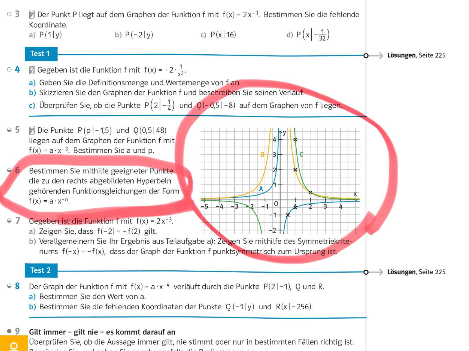 Formel einer Hyperbel ablesen? (rechnen, Funktion, Gleichungen)