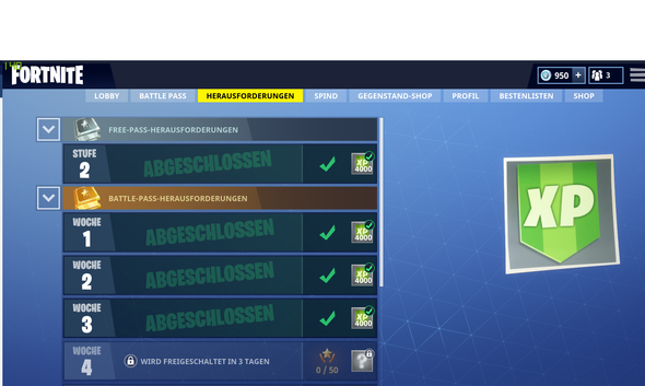 Fortnite Free Pass Herausforderung Stufe Erhohen Spiele Und Gaming - fortnite free pass herausforderung stufe erhohen