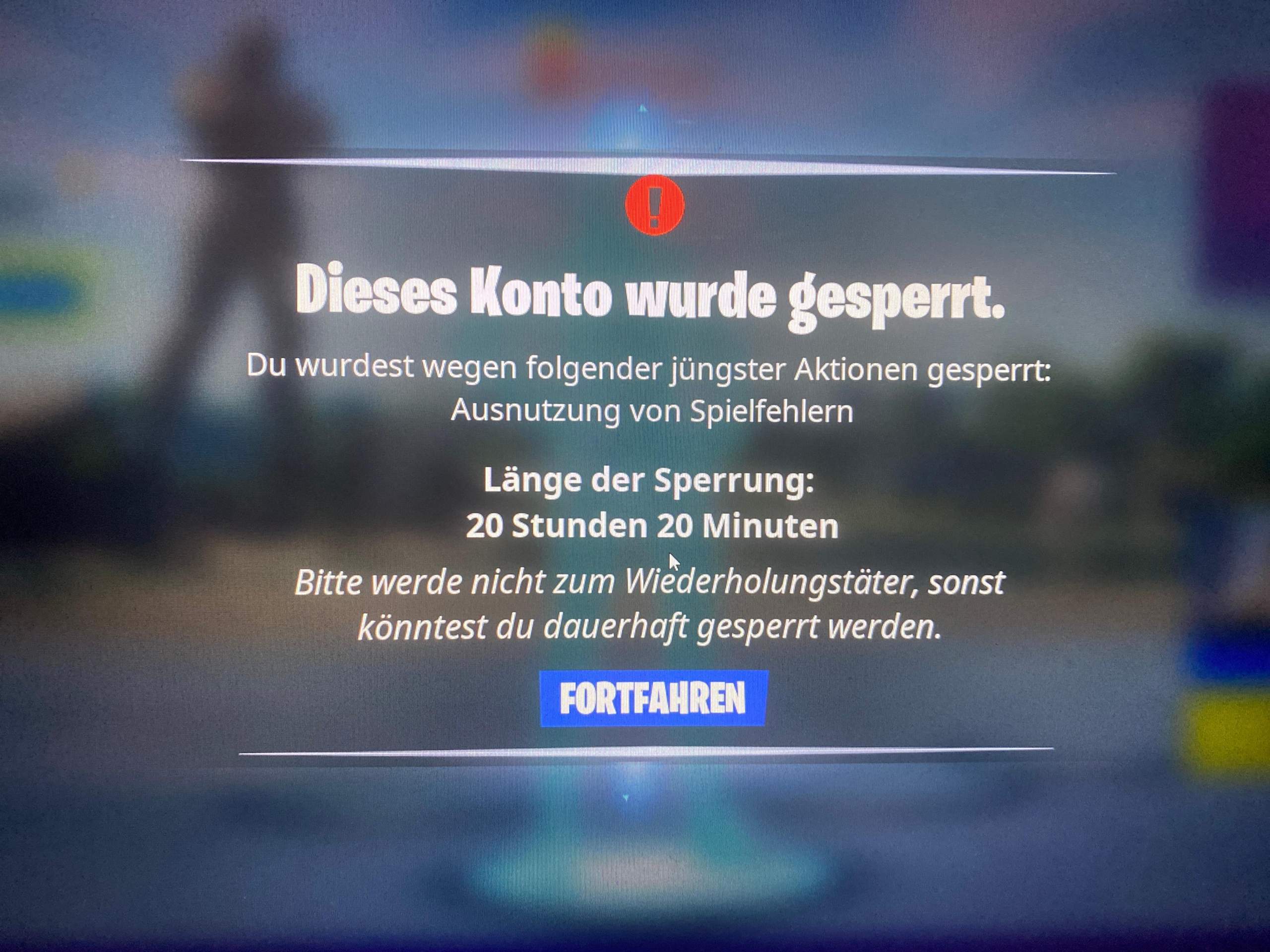 Fortnite Gebannt ohne Grund? (Computer, Spiele und Gaming, Bann)