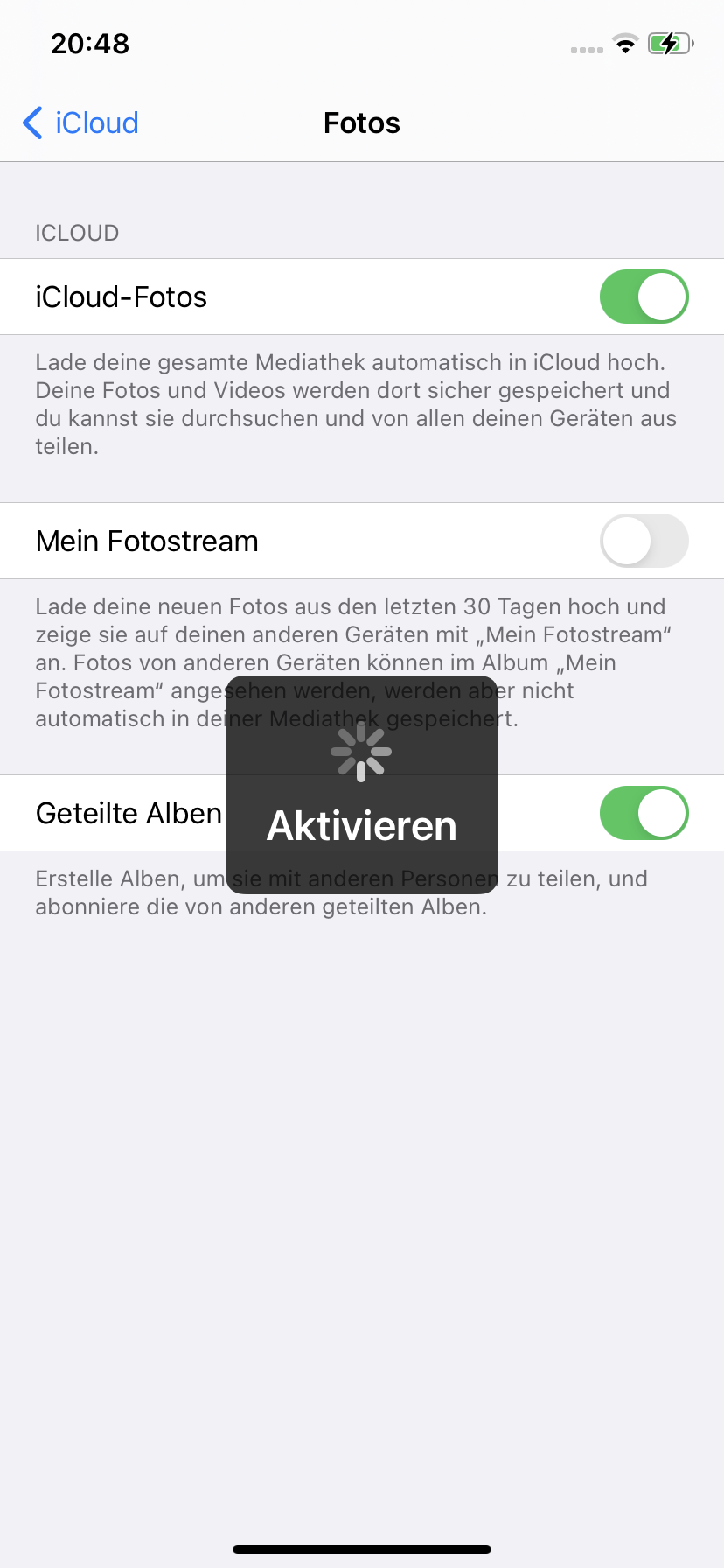 Fotos synchronisieren nicht in iCloud? Handy, Apple)