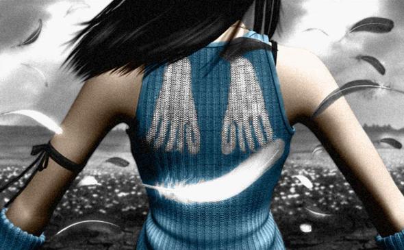 Rinoa- Final Fantasy 8 - Rückansicht Muster - (Anime, Farbe, Videospiele)