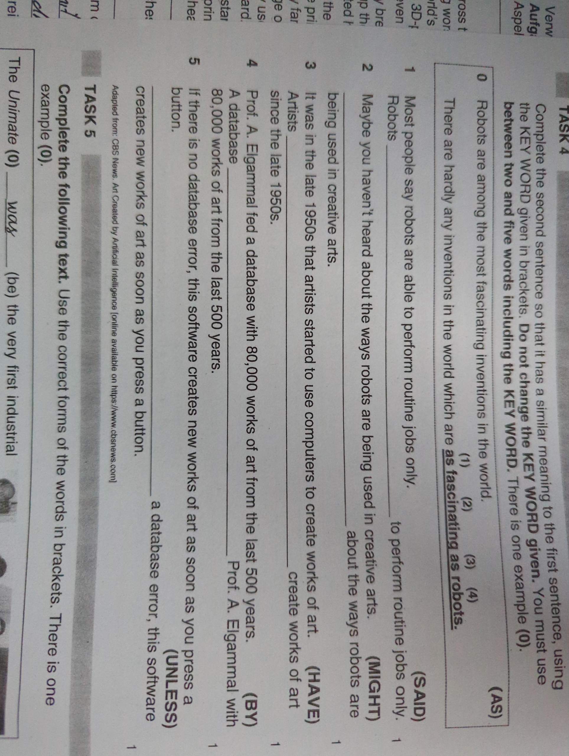 Frage wegen Englisch Aufgabe? (Hausaufgaben, Hilfestellung, englische ...