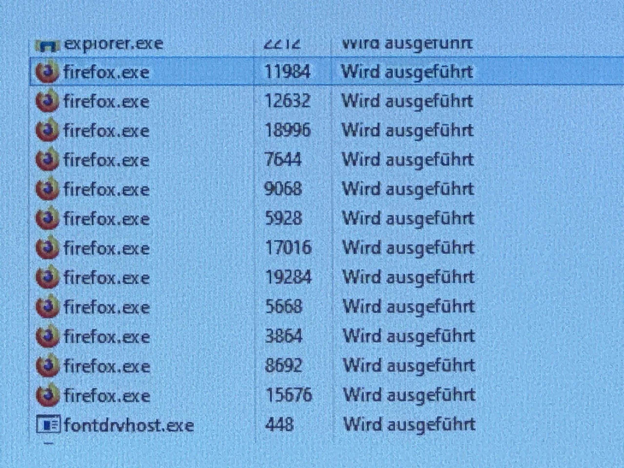 Frage zu Firefox und dem Taskmanager? (Handy, YouTube, Windows)