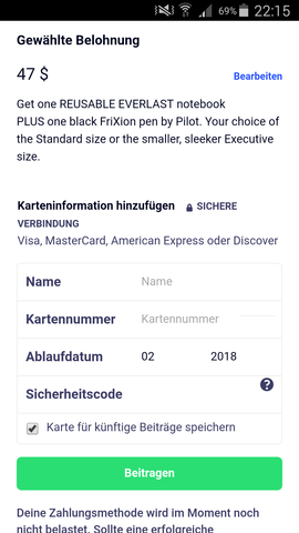 - (Internet, Zahlung, Kickstarter)