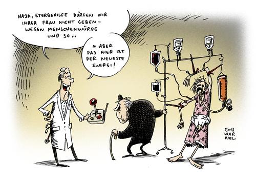 Sterbehilfe Karikatur - (Vortrag, sterben, Karikatur)